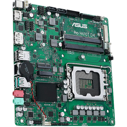 Материнcька плата ASUS PRO H610T D4-CSM s1700 H610 2xDDR4 M.2 HDMI DP LVDS Thin mITX