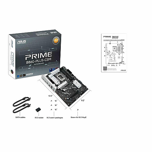 Материнcька плата ASUS PRIME B860-PLUS-CSM s1851 B860 4xDDR5 M.2 DP HDMI ATX