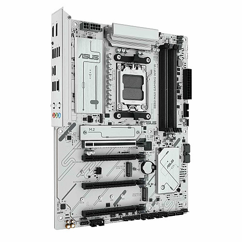 Материнская плата ASUS B850 MAX GAMING WIFI W sAM5 B850 4xDDR5 M.2 HDMI DP Wi-Fi BT ATX белый