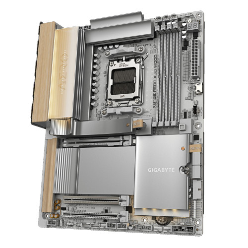 Материнська плата GIGABYTE X870E AERO X WOOD sAM5 X870 M.2 4xDDR5 Wi-Fi BT HDMI ATX