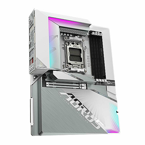 Материнская плата GIGABYTE B650E A STEALTH ICE sAM5 B650 4xDDR5 M.2 Wi-Fi BT HDMI DP ATX белый