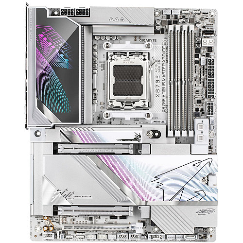 Материнська плата GIGABYTE X870E A MASTER X3D ICE sAM5 X870 4xDDR5 M.2 Wi-Fi BT HDMI DP ATX