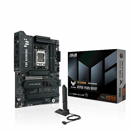 Материнская плата ASUS TUF GAMING X870E-PLUS WIFI7 sAM5 X870E 4xDDR5 M.2 HDMI Wi-Fi BT ATX