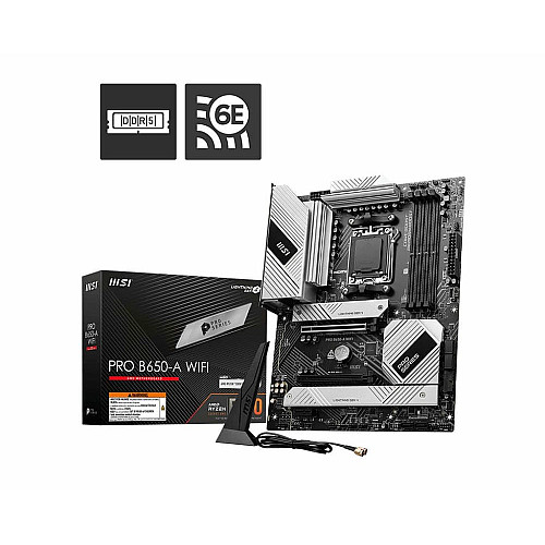 Материнская плата MSI PRO B650 WIFI sAM5 B650 4xDDR5 M.2 HDMI DP Wi-Fi BT ATX