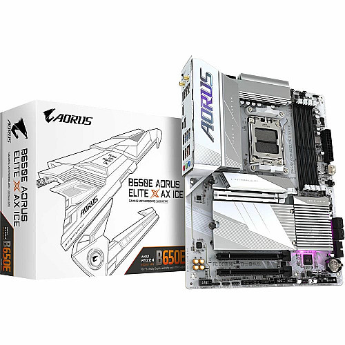 Материнская плата GIGABYTE B650E A ELITE X ICE sAM5 B650 4xDDR5 M.2 HDMI DP Wi-Fi BT mATX белый