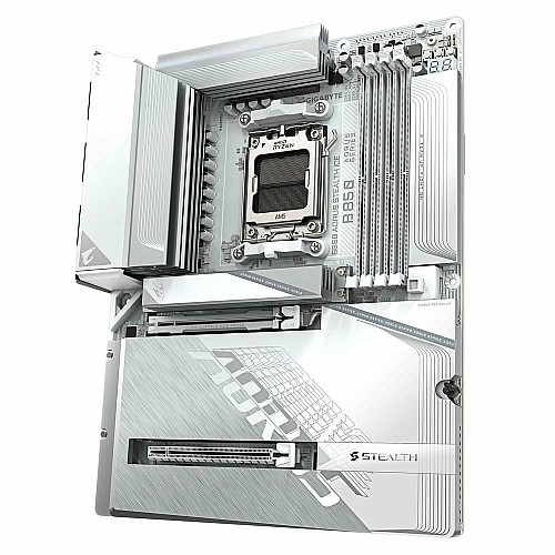 Материнская плата GIGABYTE B850 A STEALTH ICE sAM5 B850 4xDDR5 M.2 HDMI ATX белый