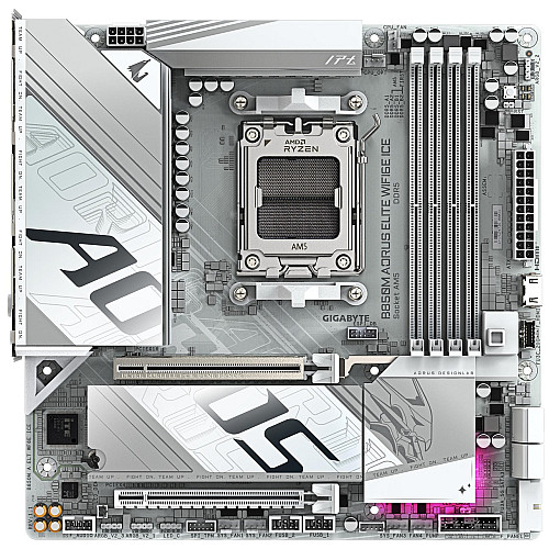 Материнська плата GIGABYTE B850M AORUS ELITE WF6E ICE sAM5 B850 4xDDR5 M.2 Wi-Fi BT mATX