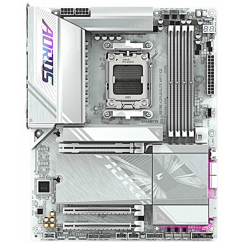 Материнская плата GIGABYTE X870E A ELITE WF7 ICE sAM5 X870 4xDDR5 M.2 HDMI DP Wi-Fi ATX белый