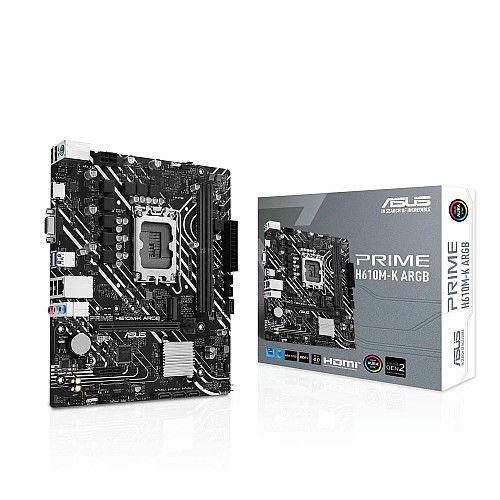 Материнская плата ASUS PRIME H610M-K ARGB s1700 H610 2xDDR5 M.2 HDMI D-Sub mATX ARGB