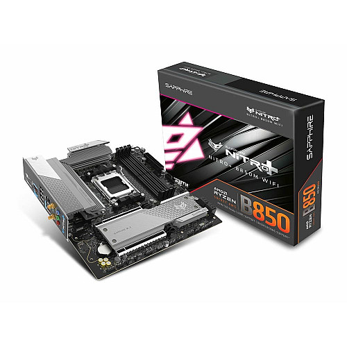 Материнcька плата SAPPHIRE NITRO+ B850M WIFI sAM5 B850 4xDDR5 M.2 HDMI DP Wi-Fi BT mATX