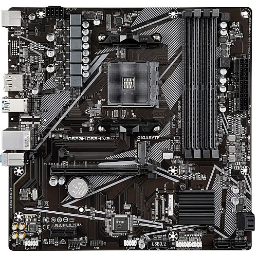 Материнская плата GIGABYTE A520M DS3H V2 sAM4 A520 4xDDR4 M.2 HDMI DP mATX