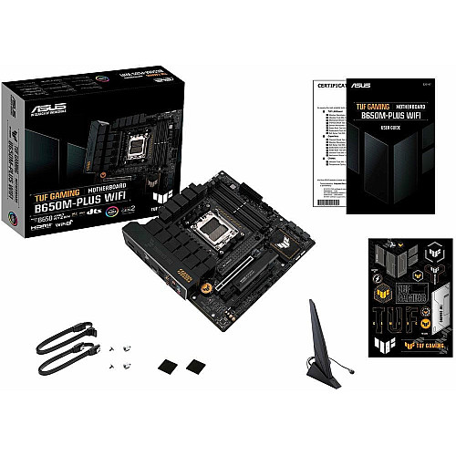 Материнская плата ASUS TUF GAMING B650M-PLUS WIFI sAM5 B650 4xDDR5 M.2 HDMI DP Wi-Fi BT mATX