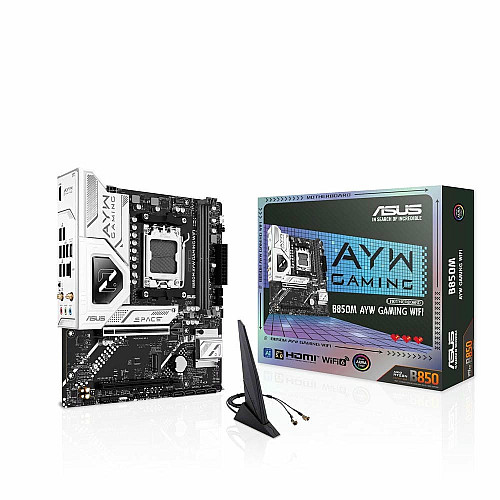 Материнская плата ASUS B850M AYW GAMING WIFI sAM5 B850 2xDDR5 M.2 HDMI Wi-Fi BT mATX