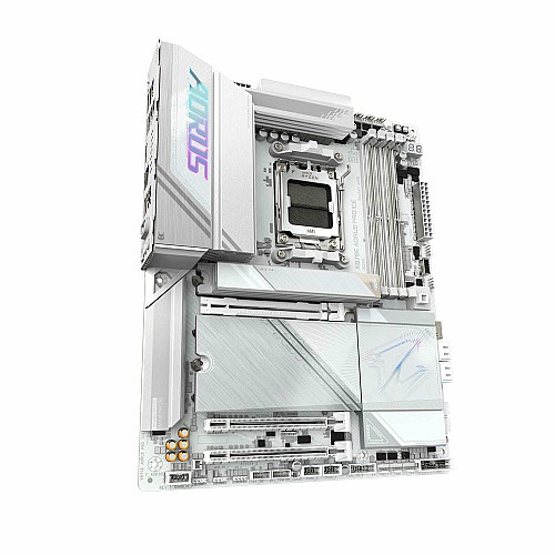 Материнская плата GIGABYTE X870 AORUS PRO ICE sAM5 X870 4xDDR5 M.2 HDMI Wi-Fi BT ATX белый