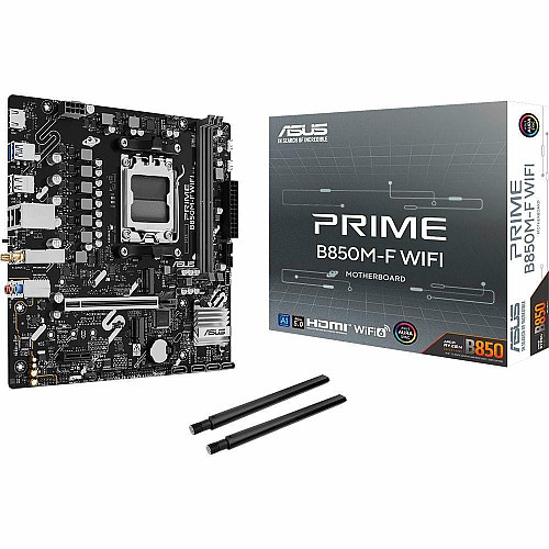 Материнская плата ASUS PRIME B850M-F WIFI sAM5 B850 2xDDR5 M.2 HDMI Wi-Fi BT mATX