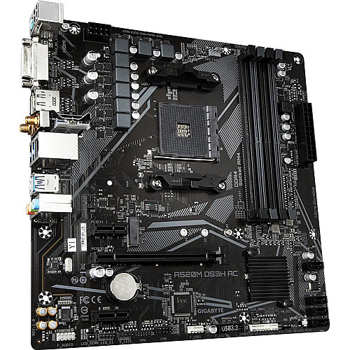 Материнська плата GIGABYTE A520M DS3H AC sAM4 A520 4xDDR4 M.2 HDMI DP Wi-Fi mATX