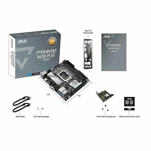 Материнcька плата ASUS PRIME H610I-PLUS-CSM s1700 H610 2xDDR5 M.2 HDMI D-Sub DP mITX
