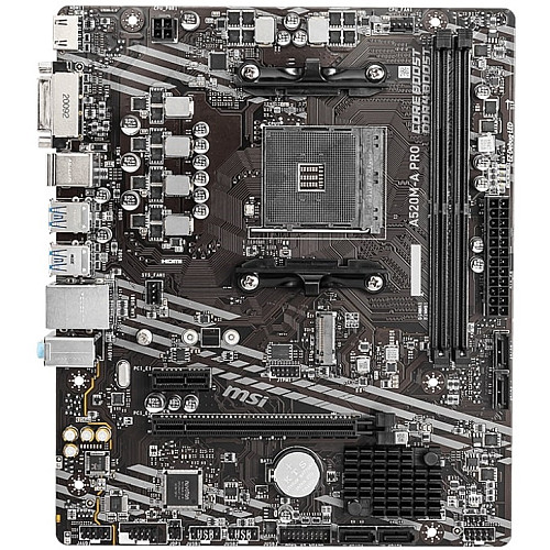 Материнcька плата MSI A520M-A PRO sAM4 A520 2xDDR4 M.2 HDMI DVI mATX