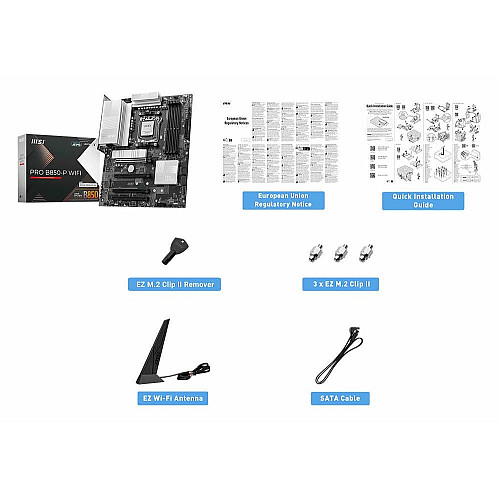 Материнская плата MSI PRO B850-P WIFI sAM5 B850 4xDDR5 M.2 HDMI Wi-Fi BT ATX
