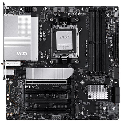 Материнcька плата MSI PRO B850M-P WIFI sAM5 B850 4xDDR5 M.2 HDMI DP Wi-Fi BT mATX