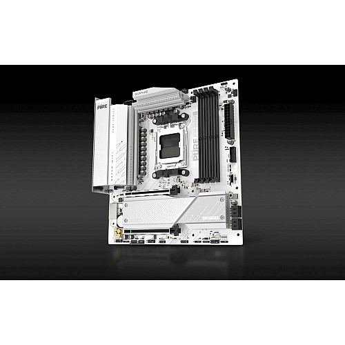 Материнская плата SAPPHIRE PURE B850M WIFI sAM5 B850 4xDDR5 M.2 HDMI DP Wi-Fi BT mATX белый