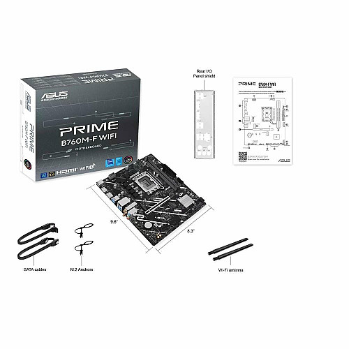 Материнская плата ASUS PRIME B760M-F WIFI s1700 B760 2xDDR5 M.2 HDMI DP Wi-Fi BT mATX
