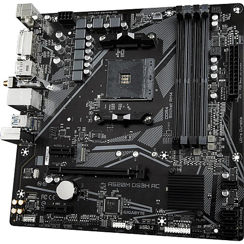Материнська плата GIGABYTE A520M DS3H AC sAM4 A520 4xDDR4 M.2 HDMI DP Wi-Fi mATX