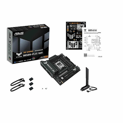Материнская плата ASUS TUF GAMING B850M-PLUS WIFI sAM5 B850 4xDDR5 M.2 HDMI DP Wi-Fi BT mATX