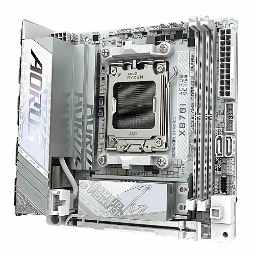 Материнская плата GIGABYTE X870I AORUS PRO ICE sAM5 X870I AORUS PRO ICE 2xDDR5 M.2 Wi-Fi BT HDMI Type-C ATX белый