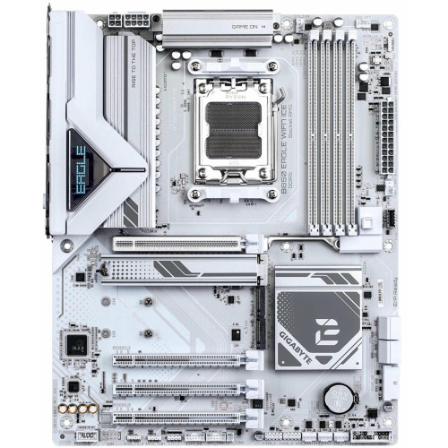 Материнская плата GIGABYTE B850 EAGLE WF7 ICE sAM5 B850 4xDDR5 M.2 HDMI DP Wi-Fi BT ATX белый