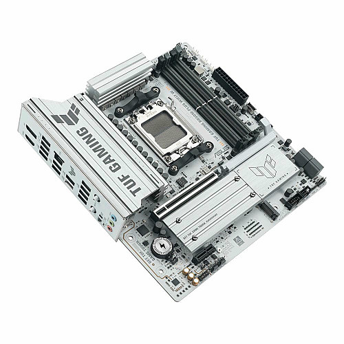 Материнская плата ASUS TUF GAMING B850M-PLUS WIFI7 W sAM5 B850 4xDDR5 M.2 HDMI DP Wi-Fi BT mATX белый