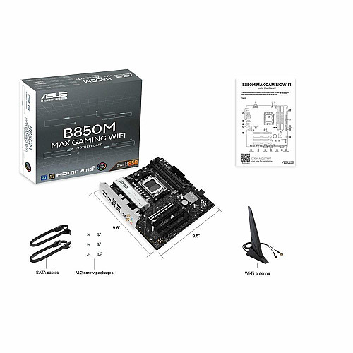 Материнcька плата ASUS B850M MAX GAMING WIFI sAM5 B850 4xDDR5 M.2 HDMI DP Wi-Fi BT mATX