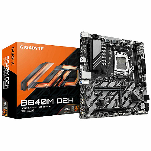 Материнская плата GIGABYTE B840M D2H sAM5 B840 2xDDR5 M.2 HDMI mATX