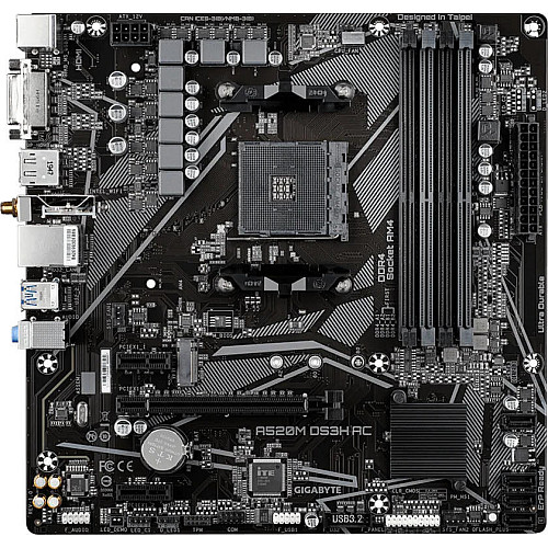 Материнська плата GIGABYTE A520M DS3H AC sAM4 A520 4xDDR4 M.2 HDMI DP Wi-Fi mATX