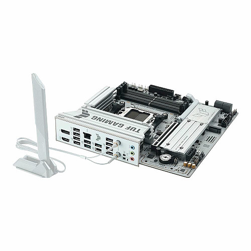 Материнская плата ASUS TUF GAMING B850M-PLUS WIFI7 W sAM5 B850 4xDDR5 M.2 HDMI DP Wi-Fi BT mATX белый