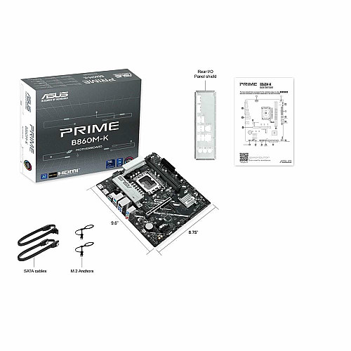 Материнская плата ASUS PRIME B860M-K s1851 B860 2xDDR5 M.2 DP HDMI Wi-Fi BT mATX