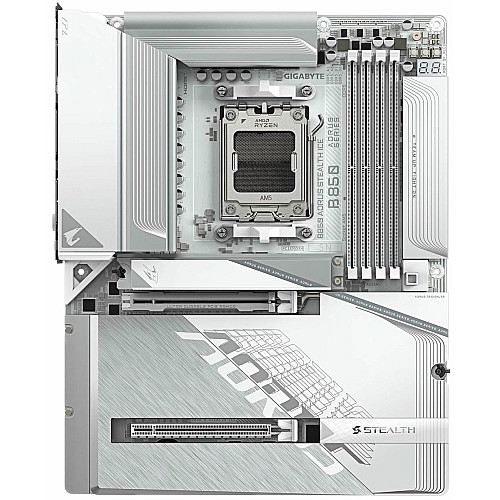 Материнская плата GIGABYTE B850 A STEALTH ICE sAM5 B850 4xDDR5 M.2 HDMI ATX белый