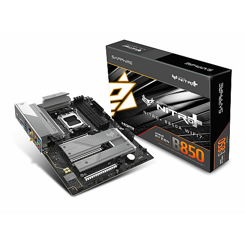 Материнская плата SAPPHIRE NITRO+ B850A WIFI7 sAM5 B850 4xDDR5 M.2 HDMI DP Wi-Fi BT ATX