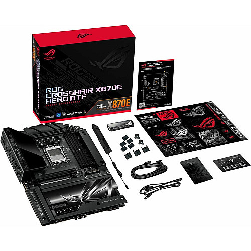 Материнская плата ASUS ROG CROSSHAIR X870E HERO BTF sAM5 X870E 4xDDR5 M.2 HDMI Wi-Fi BT ATX скрытое подключение разъемов