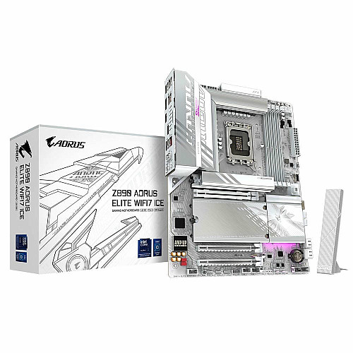 Материнская плата GIGABYTE Z89 AORUS ELITE WF7 ICE s1851 Z890 4xDDR5 M.2 HDMI DP Wi-Fi BT ATX белый