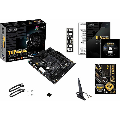 Материнская плата ASUS TUF GAMING B550M-PLUS WIFI II sAM4 B550 4xDDR4 M.2 HDMI DP Wi-Fi BT mATX