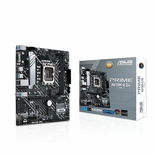 Материнская плата ASUS PRIME H610M-A D4-CSM s1700 H610 2xDDR4 M.2 HDMI D-Sub DP mATX