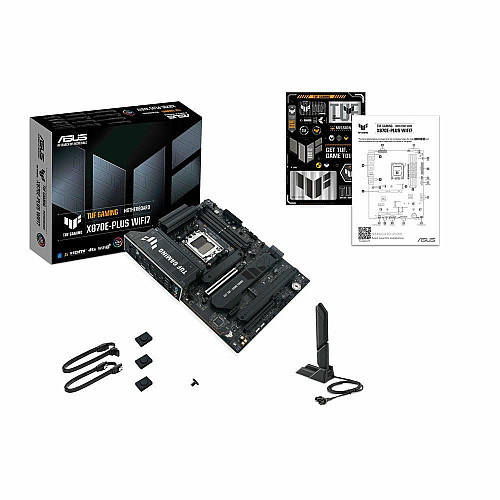 Материнская плата ASUS TUF GAMING X870E-PLUS WIFI7 sAM5 X870E 4xDDR5 M.2 HDMI Wi-Fi BT ATX
