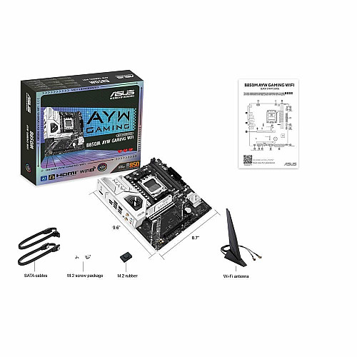 Материнская плата ASUS B850M AYW GAMING WIFI sAM5 B850 2xDDR5 M.2 HDMI Wi-Fi BT mATX
