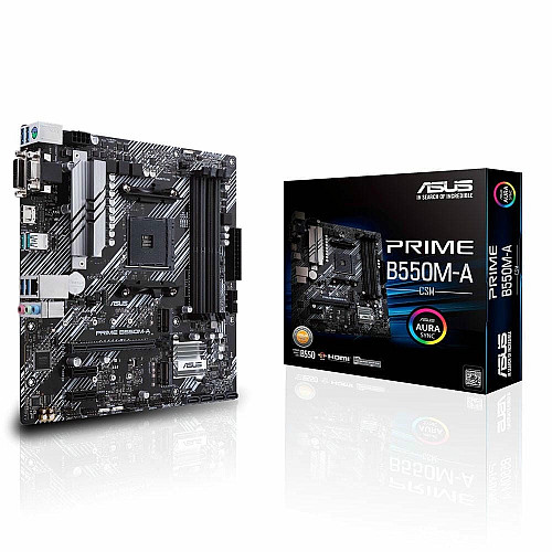 Материнская плата ASUS PRIME B550M-A/CSM sAM4 B550 4xDDR4 M.2 HDMI DVI D-Sub CSM mATX