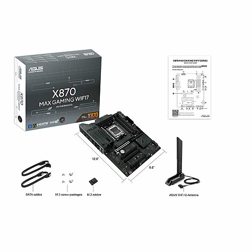 Материнская плата ASUS X870 MAX GAMING WIFI7 sAM5 X870 4xDDR5 M.2 HDMI USB Type-C Wi-Fi BT ATX