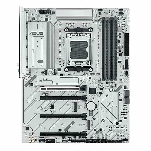 Материнская плата ASUS B850 MAX GAMING WIFI W sAM5 B850 4xDDR5 M.2 HDMI DP Wi-Fi BT ATX белый