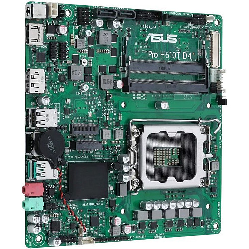 Материнcька плата ASUS PRO H610T D4-CSM s1700 H610 2xDDR4 M.2 HDMI DP LVDS Thin mITX