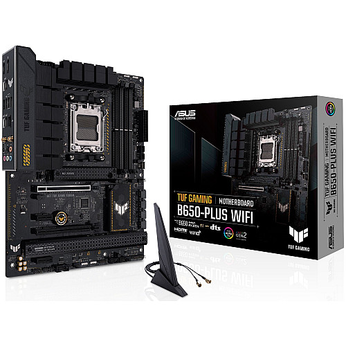 Материнcька плата ASUS TUF GAMING B650-PLUS WIFI sAM5 B650 4xDDR5 M.2 USB HDMI DP Wi-Fi BT ATX