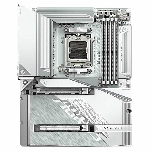Материнская плата GIGABYTE B850 A STEALTH ICE sAM5 B850 4xDDR5 M.2 HDMI ATX белый